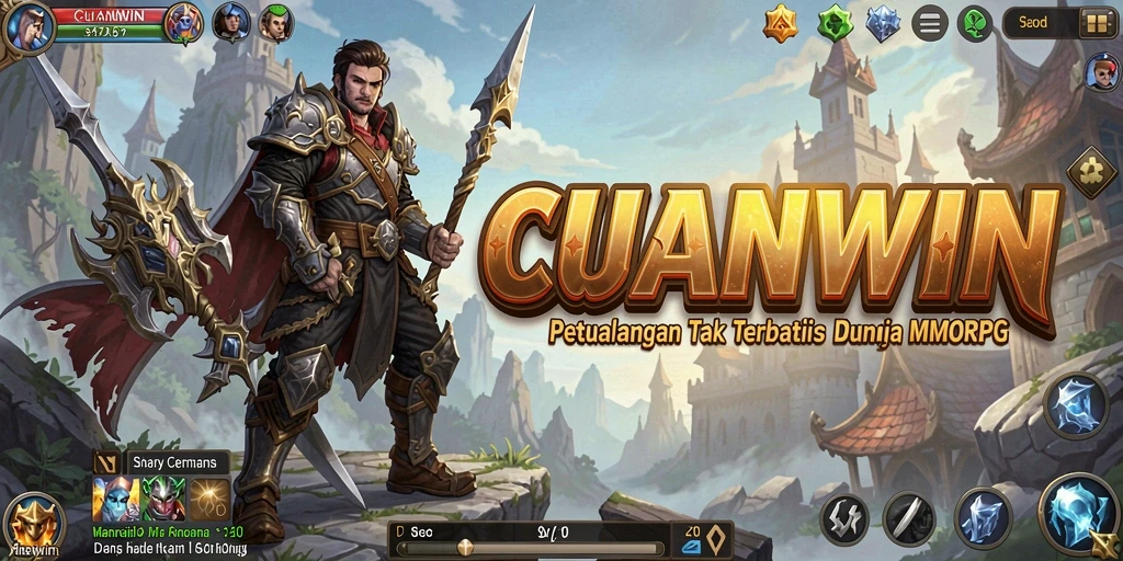 Screenshot gameplay CUANWIN yang menunjukkan aksi seru dalam pertarungan MMORPG.