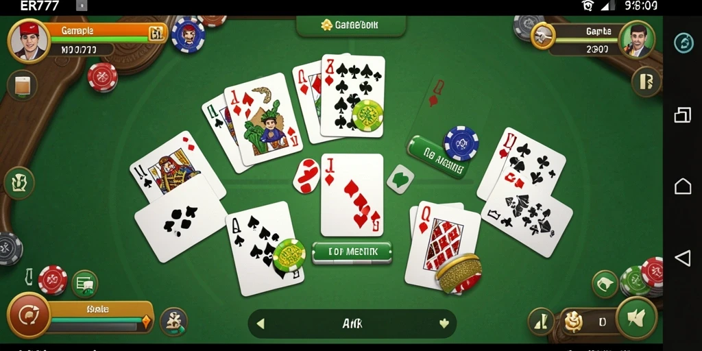 Tampilan gameplay seru dari ER777 saat bermain Gaple.