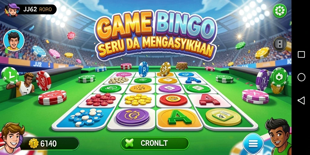 Tangkapan layar utama JJ62 menampilkan aksi seru permainan Bingo.