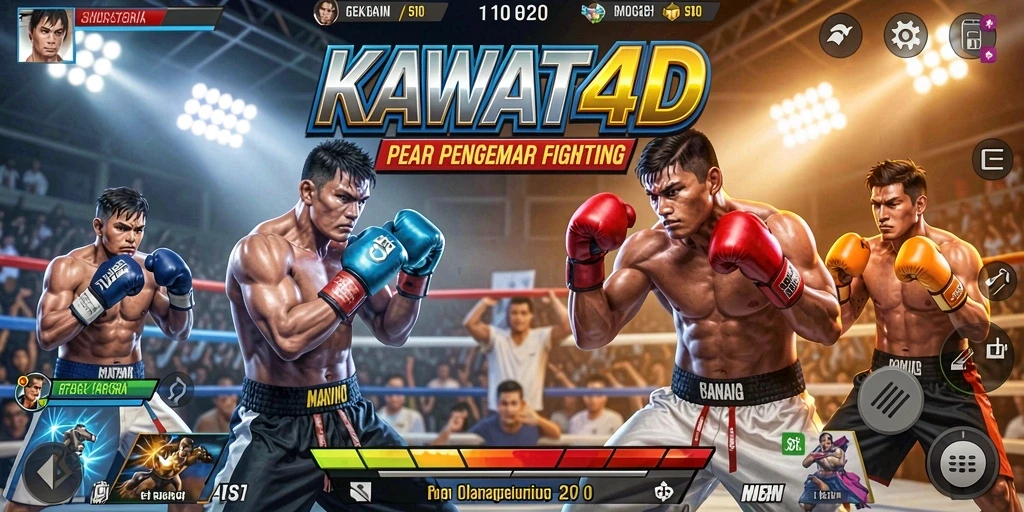 Screenshot gameplay KAWAT4D menampilkan aksi pertarungan yang intens.