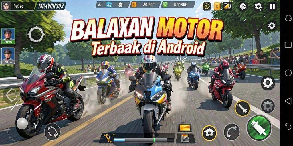 Gameplay seru dengan aksi balapan motor yang mendebarkan.