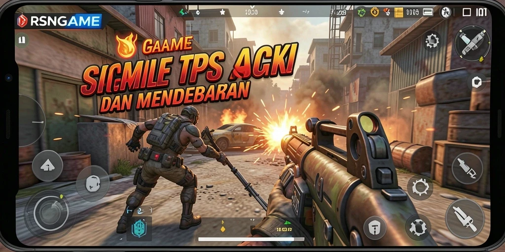 Screenshot RSNGAME menampilkan aksi mendebarkan di medan perang TPS.