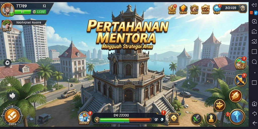 Tangkapan layar gameplay TT789 dengan menara dan musuh yang mendebarkan.