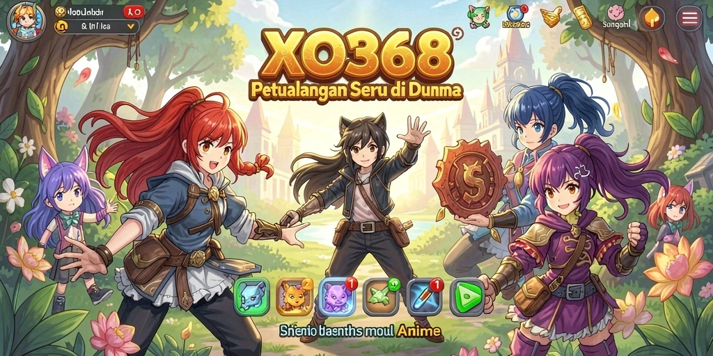 Tampilan menarik dari game XO368 dengan aksi karakter anime.
