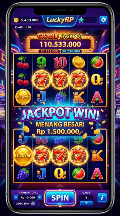 Tampilan aplikasi luckyrp yang bersih dan intuitif.